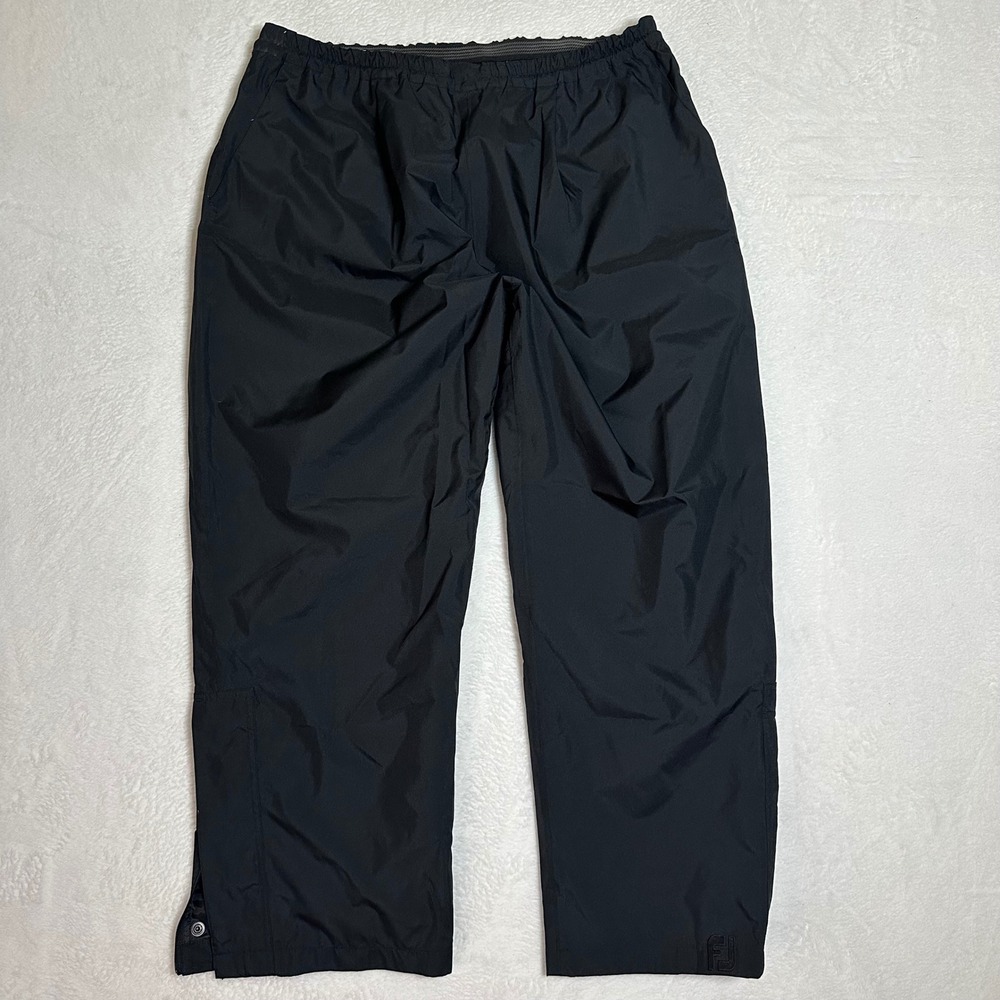 FootJoy DryJoys Men's XL Golf Rain Pants Black Waterproof Zipper Hem Performance